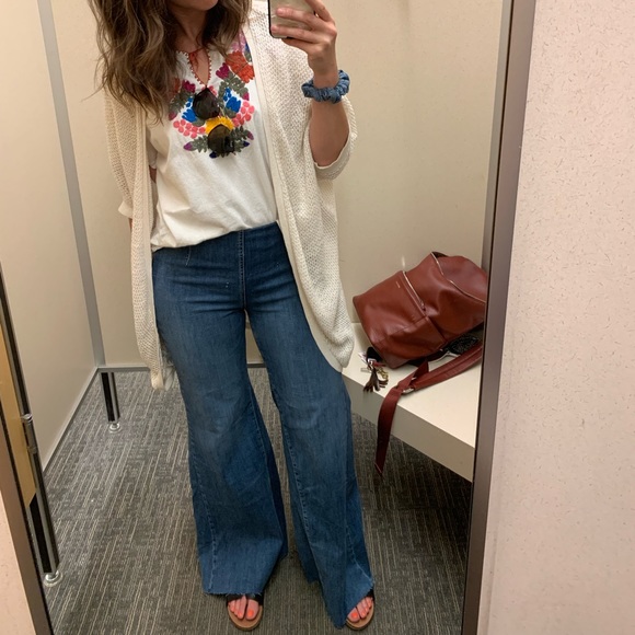 Free People Drapey Aline Flared Pull On Jeans - Picture 3 of 6